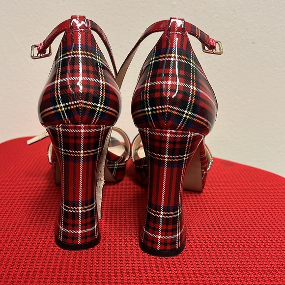Jessica Simpson NEW Fonilda Patent Vegan Leather Tartan Plaid Platform Heels - Picture 3 of 4